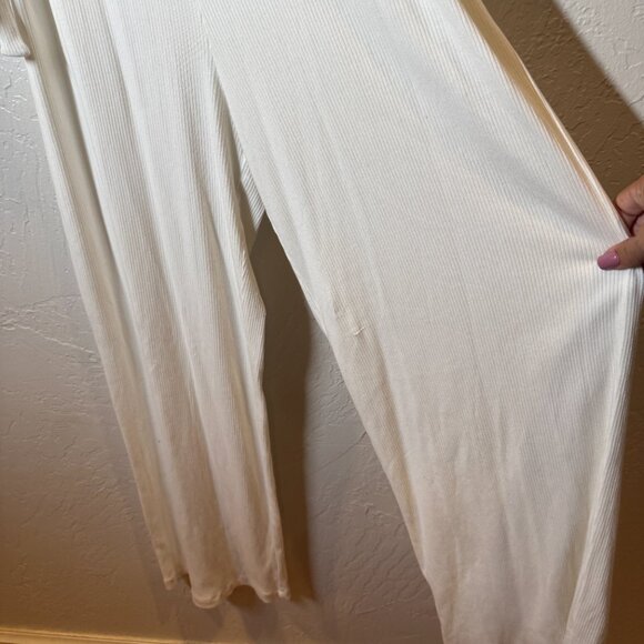 NWT Bobi Los Angeles Cream Ribbed Belted Sleeveless Jumpsuit – Women’s Small - Picture 3 of 6